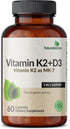 K2 (MK7) D3 5000 D3 90 K2 MK-7, 60 Futurebiotics Vitamin with Supplement - Non-GMO Formula - IU Vitamin & mcg Vitamin