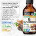 BIO KRAUTER 6-in-1 Mushrooms Supplement - Liquid Extract of Lions Mane, Shiitake, Turkey Tail, Cordyceps, Reishi &