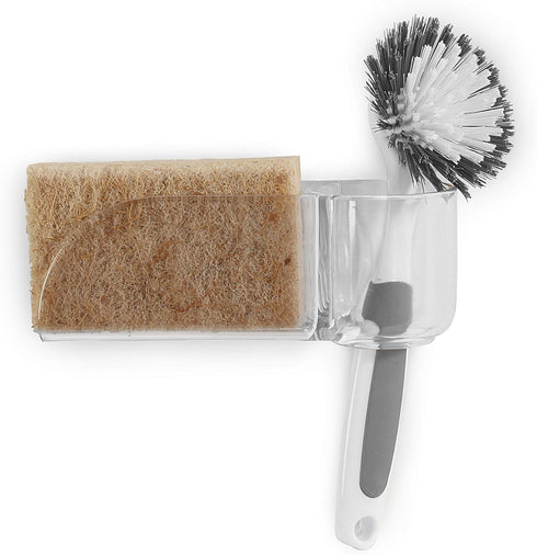 Spectrum Diversified Royo Suction Sink Sponge Center & Scrub Brush Holder for Kitchen Organization