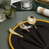 N9R 90PCS Gold Plastic Silverware Set with Black Handle, Heavy Duty Fancy Plastic Cutlery for Birthday and Everyday Use