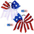 Whaline 4th of July Glitter Cheer Hair Bows - 8 Inch Patriotic Hair Accessories with Elastic Ponytail Holder, 4Pcs