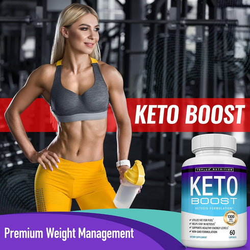 Keto Boost Diet Pills Ketosis Supplement - Natural Exogenous Keto Formula Support Energy & Focus, Advanced Ketones