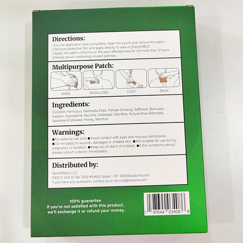 Knee Joint Relief Patches - 30 Count Natural Herbal Kit for Soothing Muscle & Bone Hot Relief