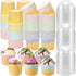 Jingmore 60 Pack 4 oz Ice Cream Paper Cups with Lids Disposable Ice