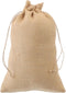 CleverDelights 8" x 12" Burlap Bags - 5 Pack, Jute Drawstring Sacks