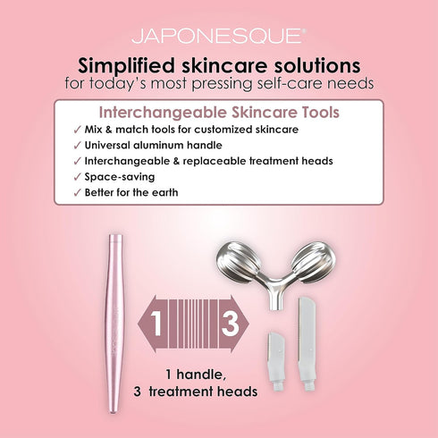 JAPONESQUE SKINTherapy Dermaplaning Facial Razors - Two Blade Sizes, Interchangeable Handle, Eyebrow Razor, Ultra Sharp