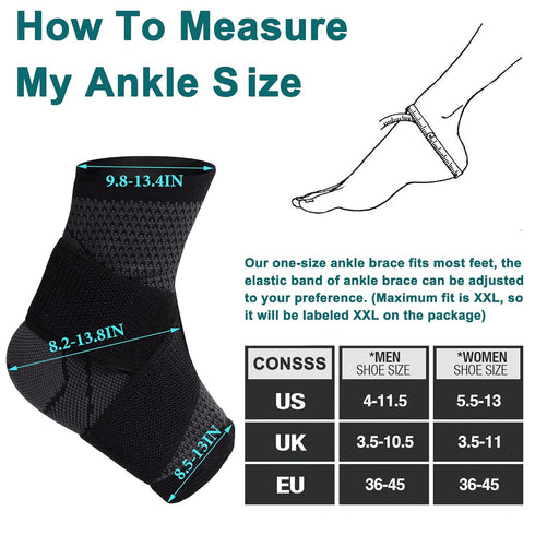 Foot Brace for Sprained Ankle, Ankle Support for Women & Men, Stability Achilles Tendonitis Brace for Plantar Fasciitis
