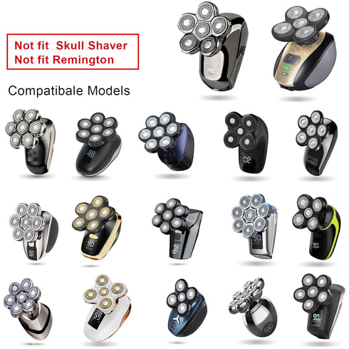 Magnetic Replacement Blades for Head Shaver - Head Shaver Replacement Heads (Silver)