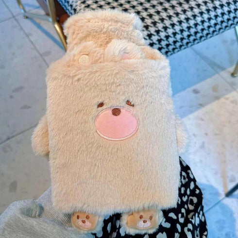 Winatehr (1 Rubber hot Water Bottle Cute Plush Bear with Soft Cover, Warm Compress Menstrual crampbest Period Pain