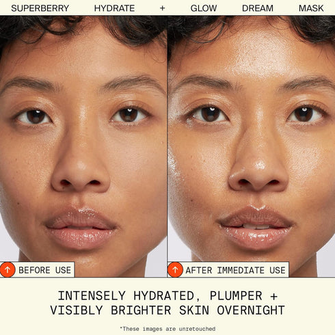 Youth To The People Superberry Glow Dream Mask - Brightening Overnight Face Mask + Hyaluronic Acid Night Moisturizer
