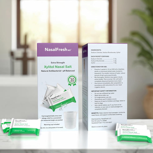 Packets 7.5g 30 NASALFRESH MD Extra Strength Xylitol Nasal Rinse - Clinical Based Formula for Sinus Relief, Congestion