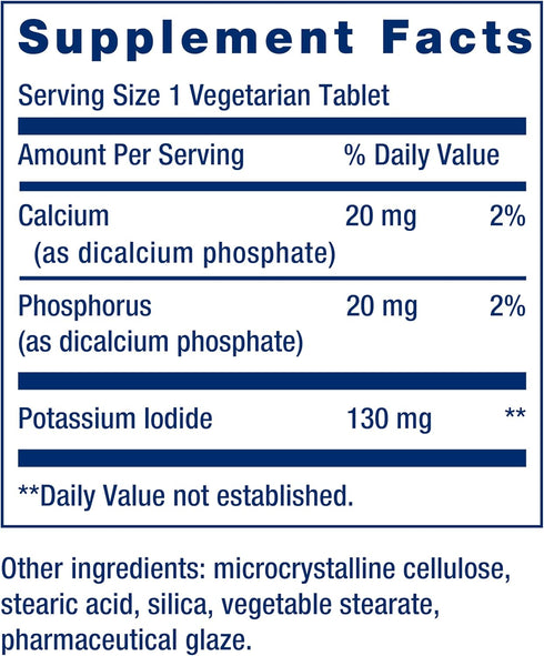 Life Extension Potassium Iodide 130mg, 14 Tablets for Health Support