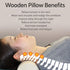 HSP Cypress Wooden Pillow for Neck and Back Pain Relief, Round Neck Pillow for Tension
