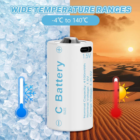 winbasic (6Pack, USB Rechargeable Batteries C)