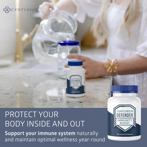 Defender Immunity Boost, 5-in-1 Blend of Quercetin, Zinc, Vitamin D, C, Copper for Overall Health, 60 Caps