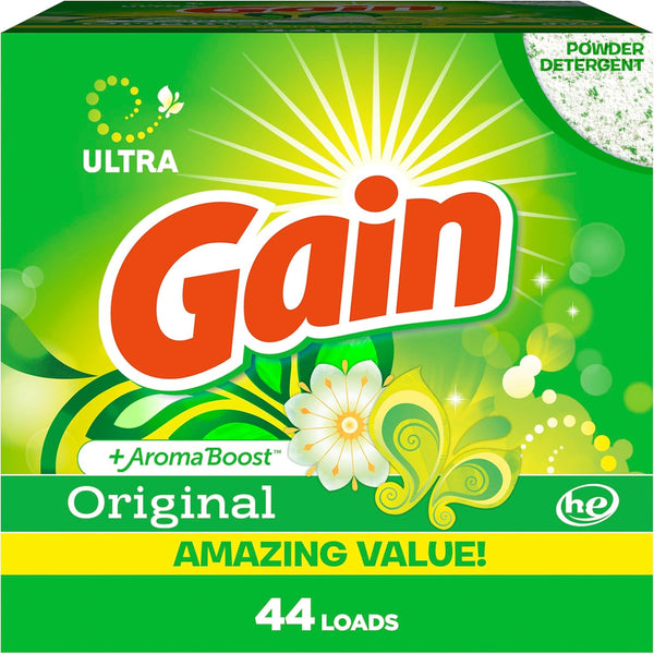 GAIN Powder Laundry Detergent, Original Scent, 45 Oz for Regular & HE Washers