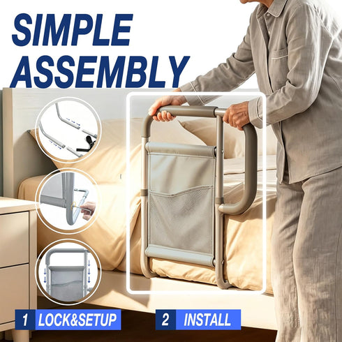 siucicove 2026 350lbs, Bed Rails for Elderly Adults Safety ASTM Approved Upgrade Non-Slip Ergonomic Handle & Storage