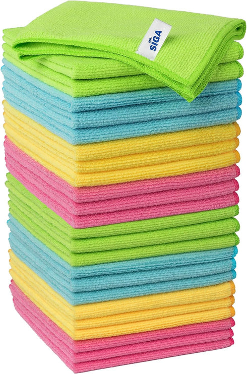 MR.SIGA Microfiber Cleaning Cloth: Pack of 24, Size 12.6" x 12.6"
