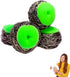 Amazon Brand Pack of 4 Ring King Stainless Steel-Wrapped Sponge Scrubbers, Heavy Duty Scouring Pads