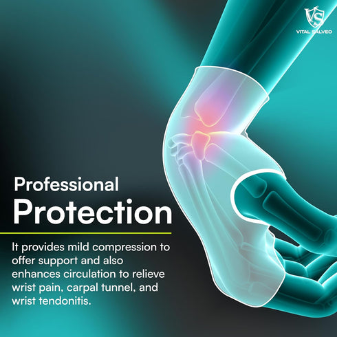 Vital Salveo Wrist Compression Recovery Sleeve, Carpal Tunnel Hand Brace (Medium)