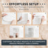 Masirs 360 Rotating Makeup Organizer, Adjustable Shelf Height, White Cosmetic Organizer for Bedroom Dresser or Vanity