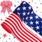 Whaline Patriotic Wired Edge Ribbon, 2 Rolls, Stars Stripes Craft Ribbon for 4th of July, Independence Day, DIY Crafts
