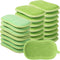 24 Pack Multi-Purpose Non-Scratch Microfiber Scrub Sponges for Reusable Dish Cleaning, Heavy Duty Scouring Power (Green)