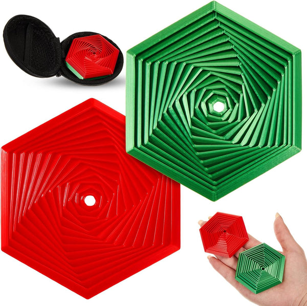 Seenelling 2 Pcs Fractal Fidget Hexagon 2.76 Inch 3D Printed Anti Stress Sensory