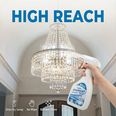 TONBEEN 10.14 oz Chandelier Cleaner Drip Dry Spray, No Wipe Formula for Crystal Chandeliers, Streak-Free Spray-On