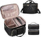 Travel Makeup Bag with 2 Pouches and Adjustable Dividers, Large Cosmetic Case Organizer for Women, Black (Patented