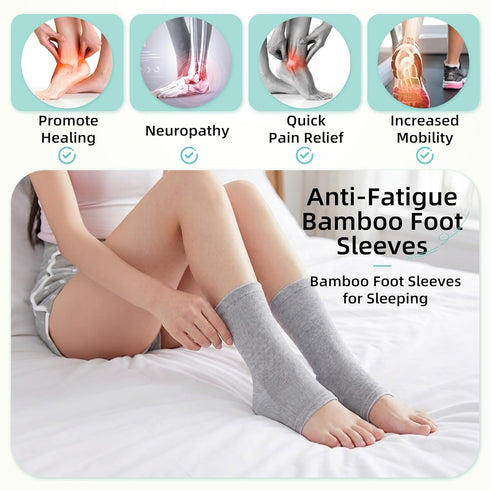 LHKQMYT (Grey,L(ShoeSize41-44)) one Compress Bamboo Foot Ankle Sleeves Neuropathy for Women- Premium Anti-Fatigue