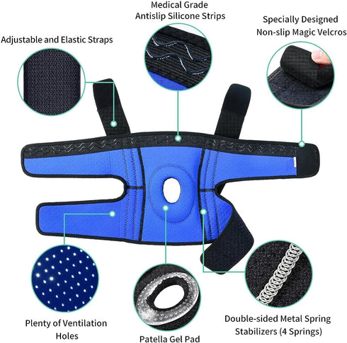 ABYON Adjustable Knee Braces for Knee Pain, Side Stabilizers for Men and Women, Non-Slip Support for Injury Recovery