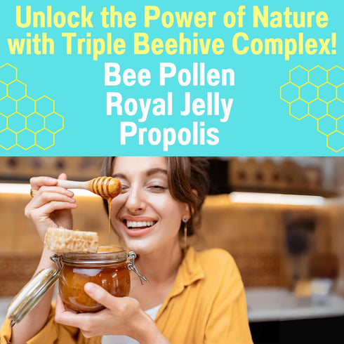 Gummies Bee Pollen Apigenin Citrus Bergamot w Organic Propolis Royal Jelly Honey Lemon Balm Extract, Supplement for Men
