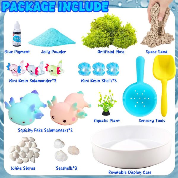 Set Axolotl Sensory Bin for Home Decor
