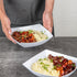 Restaurantware 64 Ounce Moderna Fancy Plastic Bowls - 10 Square Disposable Salad Bowls for Warm and Cold Foods
