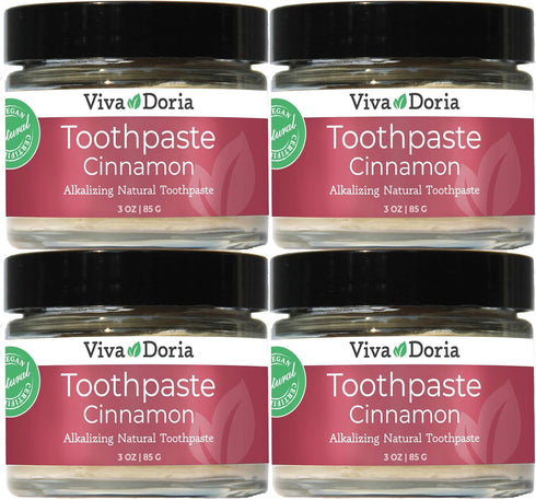 Pack of 4 Viva Doria Natural Toothpaste Fluoride Free Tooth Paste -