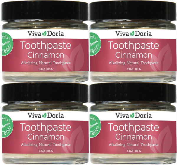 Pack of 4 Viva Doria Natural Toothpaste Fluoride Free Tooth Paste -