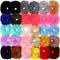 WILLBOND 30 Pieces Fuzzy Scrunchies Bulk - Pompom Ball Elastic Hair Ties for Women, 21 Colors