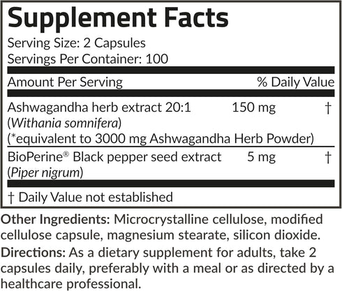 Futurebiotics Ashwagandha Extra Strength - 200 Vegetarian Capsules, Stress & Mood Support with BioPerine, Non-GMO