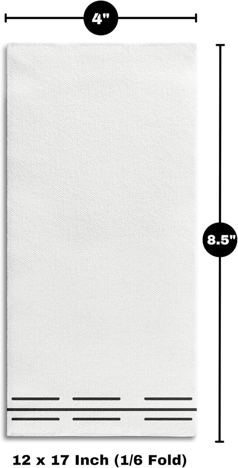 100 Pack Linen Feel Guest Paper Hand Towels - Super Absorbent Disposable Towels for Bathroom, Events