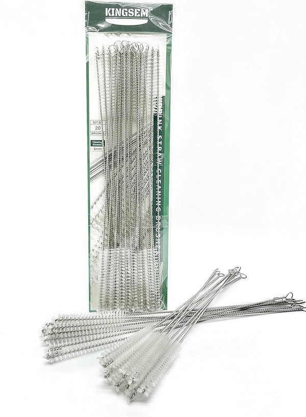 KINGSEM 20PCS Straw Cleaner Brush kit, Straw Brush of 8mm-10.6 inch for Water