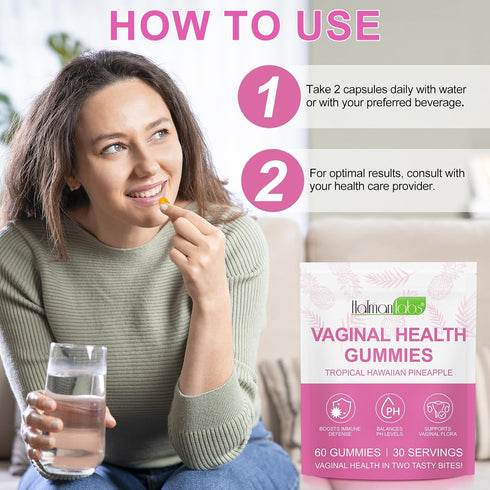 Gummies Gummies Immune, 60 Gummies Vaginal Probiotics for Women, PH Balance for Women, Hawaiian Pineapple for PH