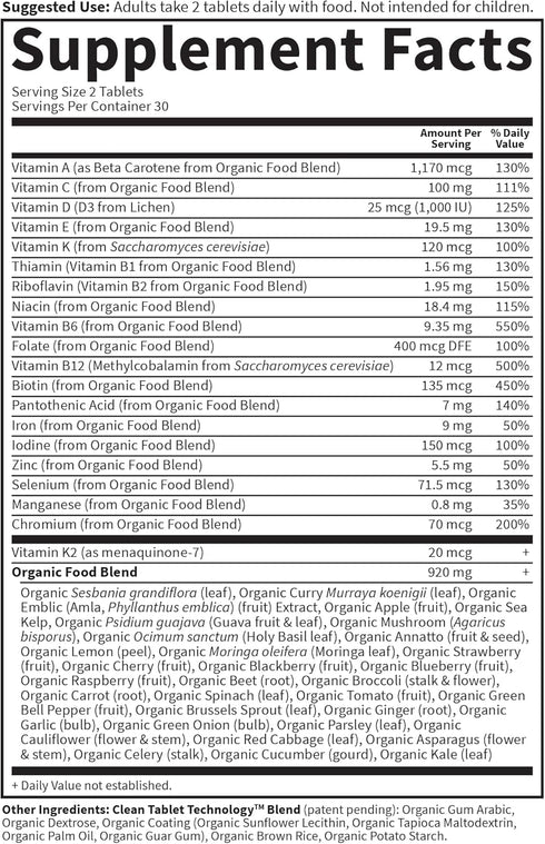 Garden of Life Organics Organic Multivitamin for Women - Whole Food Vitamins with Vitamin C, D, Folate, B6, B12, Biotin