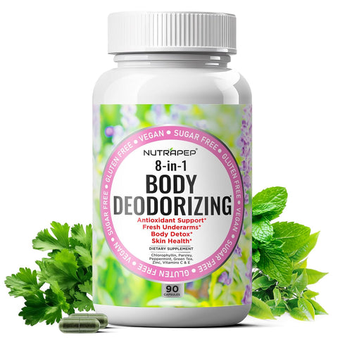NutraPep Body Deodorizing Supplement - Odor Eliminator & Internal Deodorant Pills for Fresh