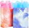 BLESZSING Large Gift Bags Set, 2 Pack Paper Gift Bags with Tissue Paper, Colorful Pink Blue