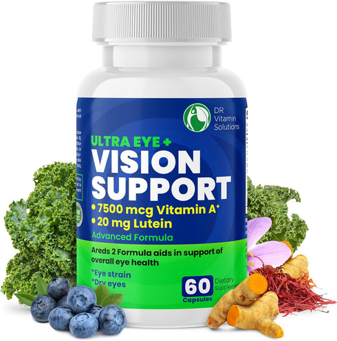 Vision Support Eye Vitamins for Macular Health, 60 Ct, Eye Care Supplements with Lutein, Zinc, Vitamin A & Bilberry