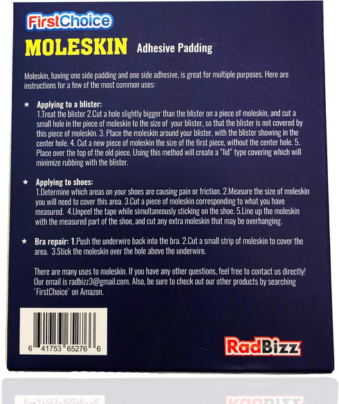 Extra Durable Moleskin Patches 10 Pack - 3" x 3" by RadBizz