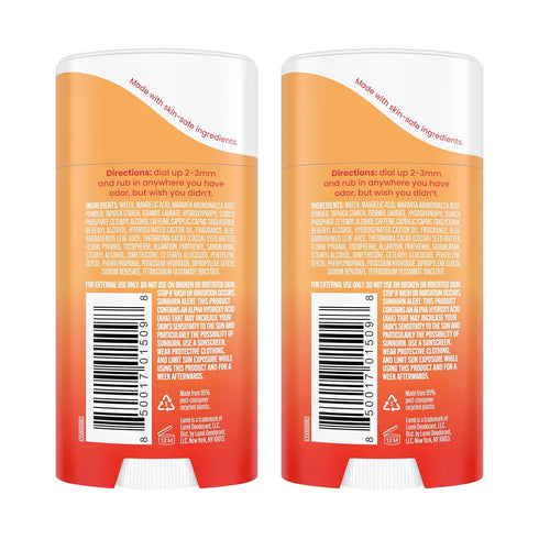 Lume Whole Body Deodorant, Invisible Cream Stick, 72 Hour Odor Control, Aluminum Free, 2.2 Ounce (Pack of 2)