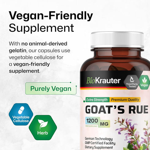 BIO KRAUTER Goats Rue Capsules, Lactation Support 1200 mg, 100 Count, Natural Breastfeeding Supplements