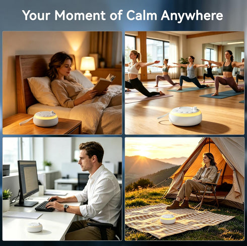 SPLENPAW 16 3 3 Portable White Noise Machine with Soothing Sounds & Color Night Light - Memory Function, Timers